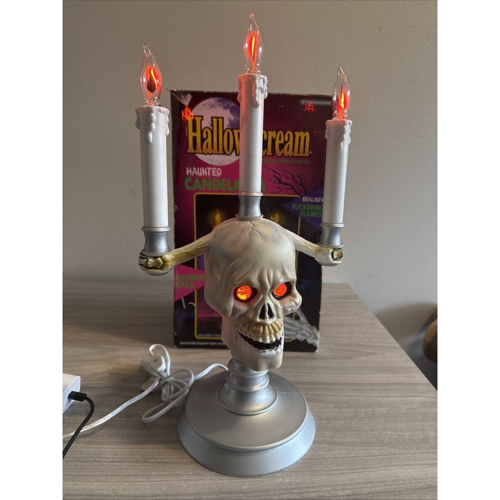 HallowScream Haunted Candelabra Flickering Lights Glow Eyes Scary Trendmaster